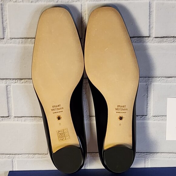 Brand  New Stuart Weitzman Anicia 25 Black Leather Low Pump Size: 39.5 | 9 B - Picture 6 of 13